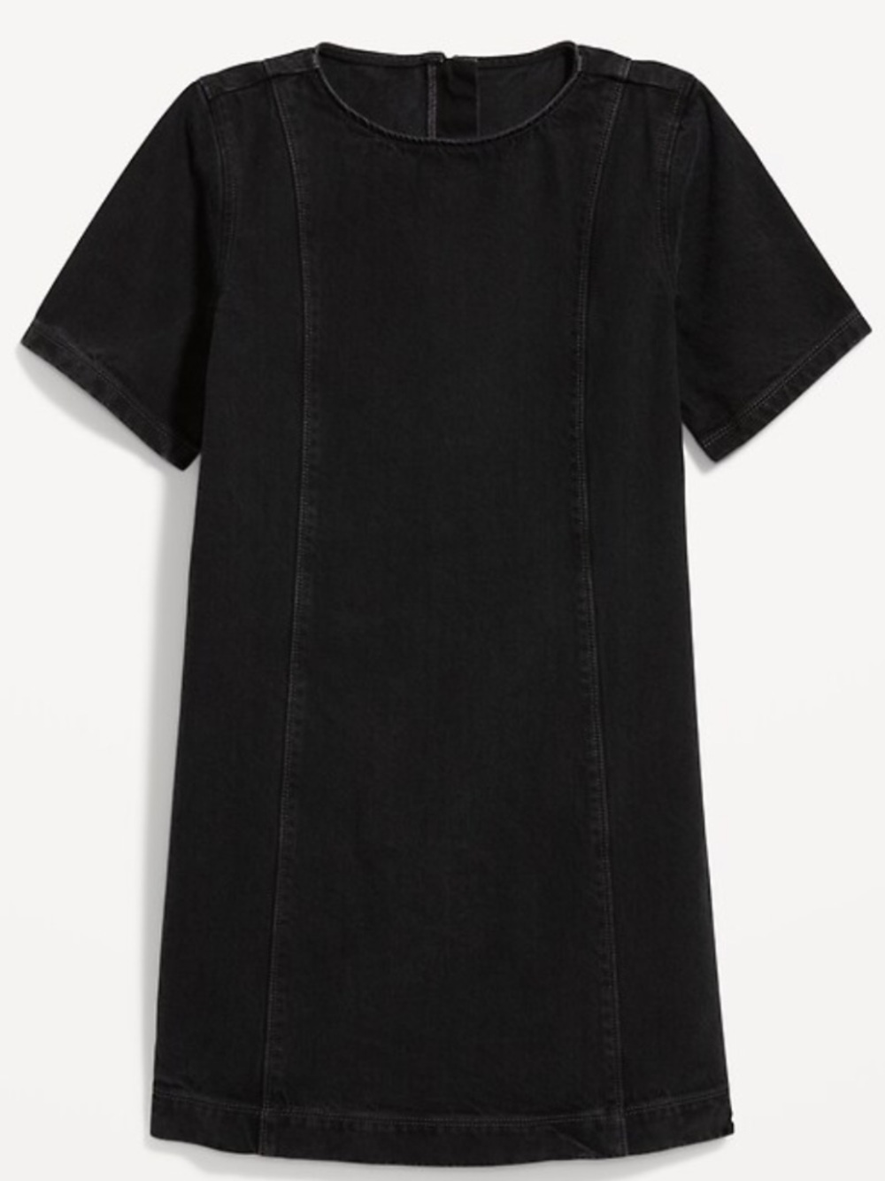 NWOT Old Navy Black Washed Zip Back Denim Cotton Mini Dress